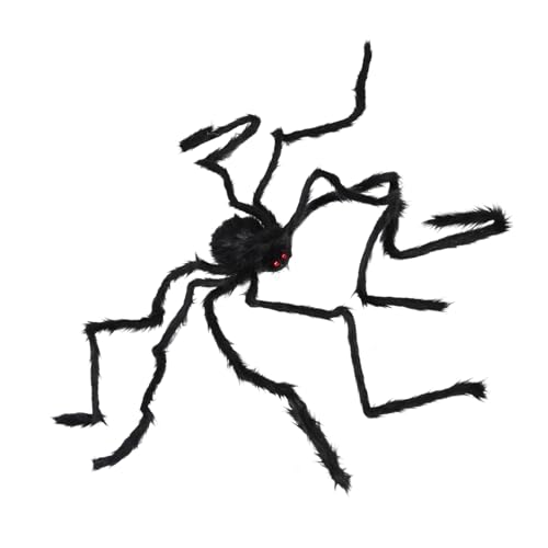 OKUMEYR Halloween XXL Haustierdeko Schwarze Spinne Plüsch Horror Deko Lustige Halloween Dekoration für Hunde Katzen Party Requisiten Innenbereich OKUMEYR Halloween XXL Haustierdeko Schwarze Spinne Plüsch Horror Deko Lustige Halloween Dekoration für Hunde Katzen Party Requisiten Innenbereich von OKUMEYR