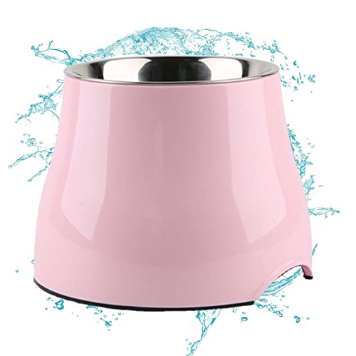 Gekippter erhöhter Katzennapf, Schmutzfreier, schräger Napf aus Edelstahl für Hunde und Katzen, Edelstahl-Katzennapf für Futter, Wasser, Anti-Erbrechen, erhöht mit Ständer, ergonomisch Okuyan von OKUYAN