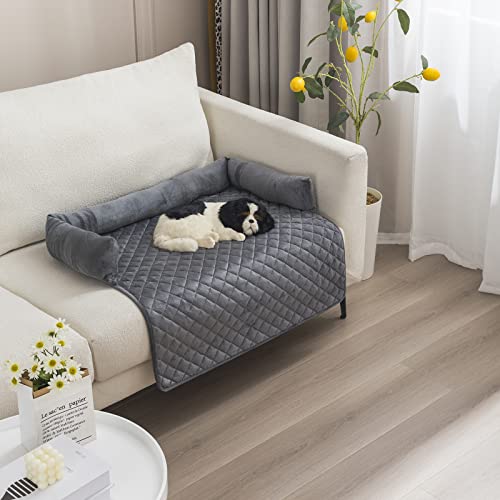OKYUK Hundebetten Hundekissen - Sofaschutz, handgefertigtes Hundebett waschbar, hundekissen，Couchkissen, Hundematte Flauschiges Hundebett für große, mittelgroße & kleine (Dunkelgrau,75 ×75cm) von OKYUK