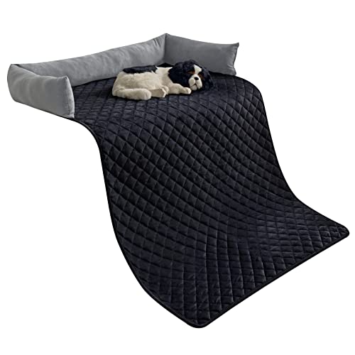 OKYUK Hundebetten Hundekissen - Sofaschutz, handgefertigtes Hundebett waschbar, hundekissen，Couchkissen, Hundematte Flauschiges Hundebett für große, mittelgroße & kleine (Grauschwarz,75 ×120cm) von OKYUK