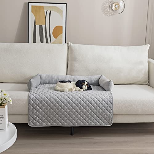 OKYUK Hundebetten Hundekissen - Sofaschutz, handgefertigtes Hundebett waschbar, hundekissen，Couchkissen, Hundematte Flauschiges Hundebett für große, mittelgroße & kleine (Hellgrau，75 * 75cm) von OKYUK