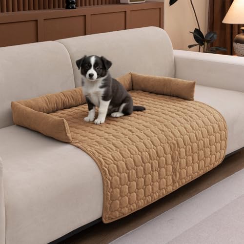 OKYUK Hundedecke Sofa, rutschfest Sofaschutz Hund, Hundebett für Sofa Waschbar Hundedecke, Hundekissen mittelgroße Hunde (Braun, 75 * 75cm) von OKYUK