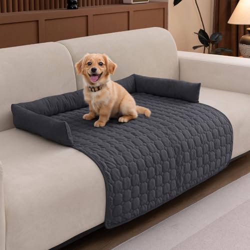 OKYUK Hundedecke Sofa, rutschfest Sofaschutz Hund, Hundebett für Sofa Waschbar Hundedecke, Hundekissen mittelgroße Hunde (Dunkelgrau, 75 * 75cm) von OKYUK