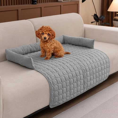 OKYUK Hundedecke Sofa, rutschfest Sofaschutz Hund, Hundebett für Sofa Waschbar Hundedecke, Hundekissen mittelgroße Hunde (Hellgrau, 75 * 75cm) von OKYUK
