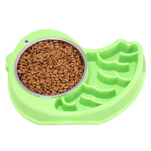Abnehmbarer Edelstahl-Wassernapf für Welpen und Katzen, rutschfester, rostfreier Futternapf für langsames Fressen, aus waschbarem Kunststoff von OLACD