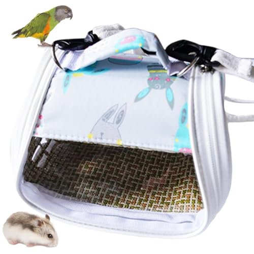 Atmungsaktive, leichte Hamster-Tragetasche: Reißverschluss für kleine Tiere, niedlich, transparent, dicke Tasche von OLACD