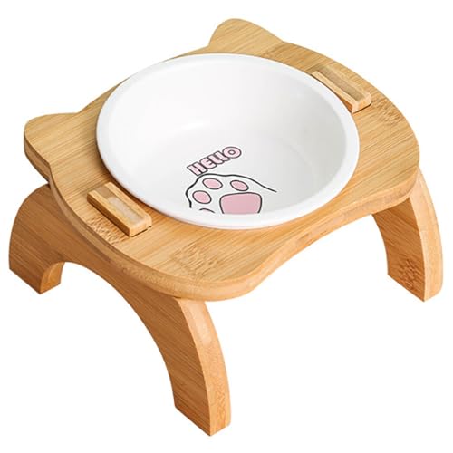Circle Stand Cartoon Puppy Bowl Simple Cute Ceramic Cat Meal Water Dog Food Wide Portable Bowl with Circle Stand Cartoon Puppy Bowl Simple Cute Ceramic Cat Meal Water Dog Food Wide Portable Bowl with von OLACD