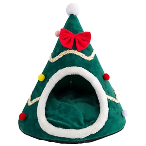 Cozy Canine Christmas Cap Nest - Gepolsterter, warmer und plüschiger Welpe für festlichen Schlummer von OLACD
