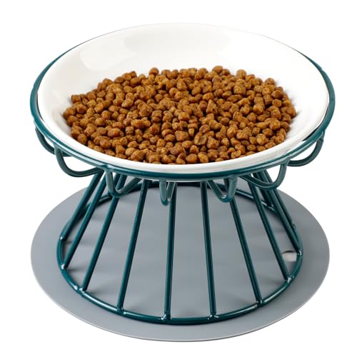 Erhöhter, abnehmbarer Hundenapf mit rutschfester Matte und Ständer, glatte Keramikschale zum Nackenschutz der Katze Erhöhter, abnehmbarer Hundenapf mit rutschfester Matte und Ständer, glatte Keramikschale zum Nackenschutz der Katze von OLACD