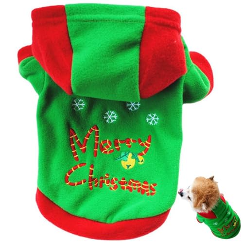 Festlicher Kapuzenpullover für Welpen, warm, atmungsaktiv, weich, dekorative Hundekleidung für Weihnachten von OLACD