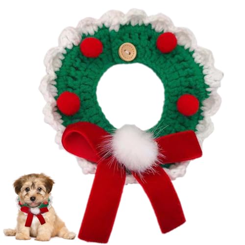 Festliches weiches modisches Halsband, niedlich, dekorativ, gestrickt, Weihnachtsschal, Lätzchen, Halskette, Welpe Festliches weiches modisches Halsband, niedlich, dekorativ, gestrickt, Weihnachtsschal, Lätzchen, Halskette, Welpe von OLACD