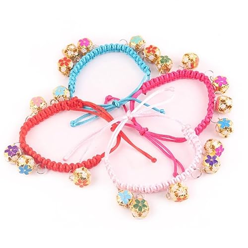 Handgefertigtes, niedliches, leichtes Halsband mit Glöckchen, für Welpen, Katzen, dekorativ, verstellbar, Stoffgeflecht, Haustierhalsband Handgefertigtes, niedliches, leichtes Halsband mit Glöckchen, für Welpen, Katzen, dekorativ, verstellbar, Stoffgeflecht, Haustierhalsband von OLACD