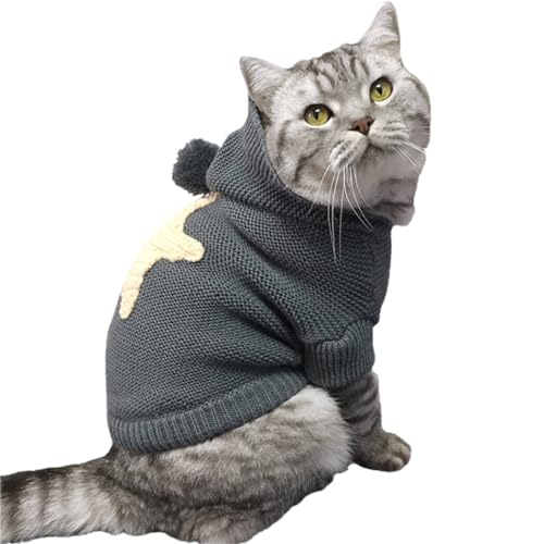 Haustier-Pullover aus Acrylfaser, warm, dick, Wintermode, Stern-Outfit, Kleidung für Welpen und Katzen von OLACD