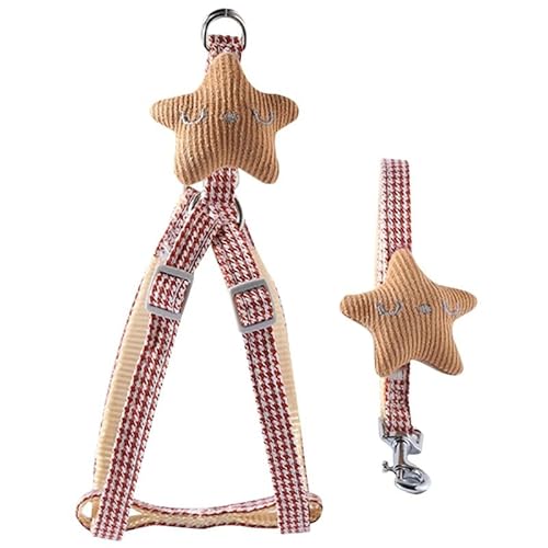 Haustiergeschirr-Set mit modischem Stern-Dekor, verstellbare Nylon-Welpen-Trainingsleine, ausbruchsicher, tragbare Hundeausrüstung Haustiergeschirr-Set mit modischem Stern-Dekor, verstellbare Nylon-Welpen-Trainingsleine, ausbruchsicher, tragbare Hundeausrüstung von OLACD