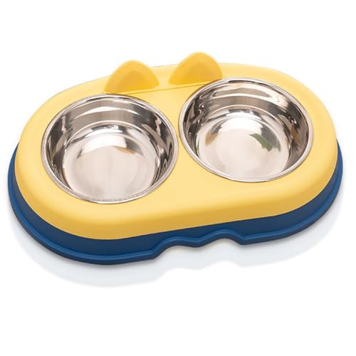 Home Essential Glatter Edelstahlnapf Haustier Doppelter Kunststoff für Wasser Welpen Tiere von OLACD
