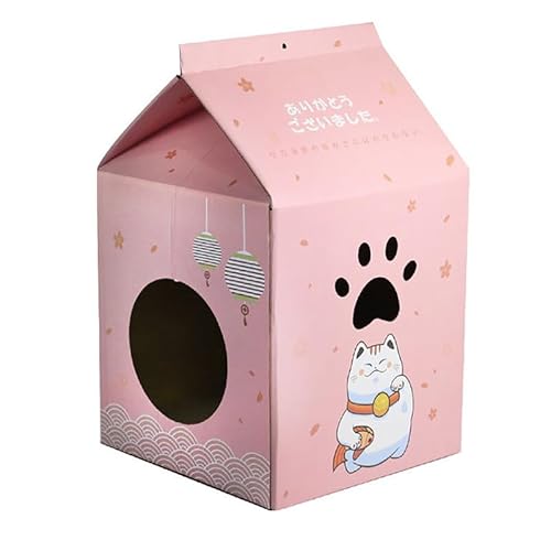 Interaktives Katzenversteck Höhle mit Kratzunterlage und Spielloch, niedliches herausnehmbares Katzenhaus aus Wellpappe Interaktives Katzenversteck Höhle mit Kratzunterlage und Spielloch, niedliches herausnehmbares Katzenhaus aus Wellpappe von OLACD