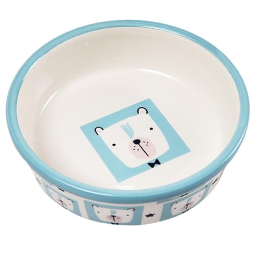 Keramik-Katzen-Hundenapf: Entzückender Cartoon-Wassernapf mit großer Kapazität für Welpen und Kätzchen, Indoor-Futterkreis von OLACD
