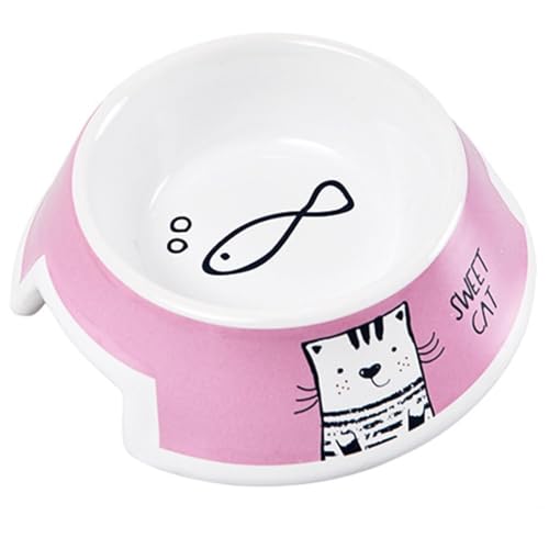 Keramik-Wassernapf für Haustiere, große Kapazität: niedlicher Cartoon-runder Kätzchen-Futternapf, Innenbereich, Welpen, Snacks, Kreis, Hund, Katze von OLACD