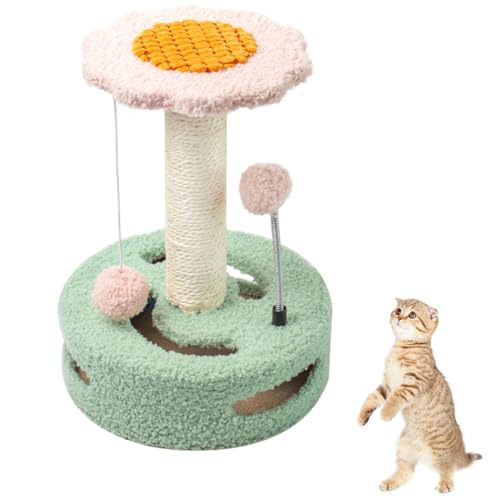 Kleines Kätzchen, natürliche Sonnenblumenkratzbaum, Cartoon-Baum, interaktiver Karton, Katzensicher, stabil von OLACD