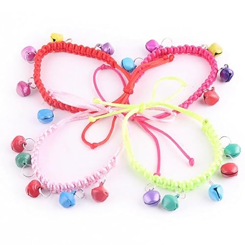 Niedliches, handgefertigtes, geflochtenes, leichtes, verstellbares Halsband für Welpen und Katzen, mit dekorativen Glocken Niedliches, handgefertigtes, geflochtenes, leichtes, verstellbares Halsband für Welpen und Katzen, mit dekorativen Glocken von OLACD