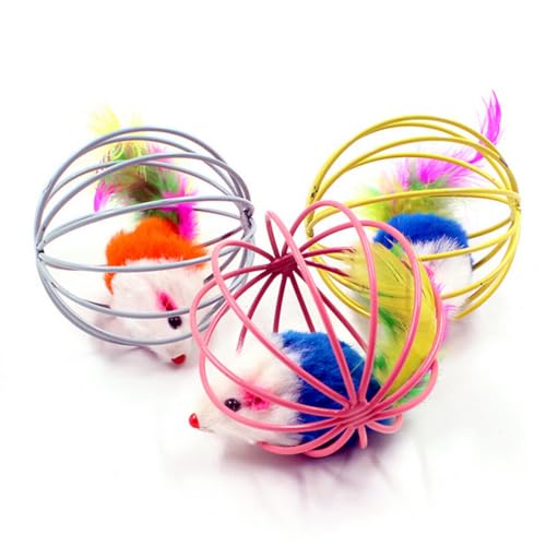 OLACD 3 x hohle Plüsch-Maus-Bälle für Katzen, Käfigumhüllt, lebensecht, lustig, Kätzchen-Spielzeug, Selbstunterhaltungs-Trainingsspielzeug für Kätzchen OLACD 3 x hohle Plüsch-Maus-Bälle für Katzen, Käfigumhüllt, lebensecht, lustig, Kätzchen-Spielzeug, Selbstunterhaltungs-Trainingsspielzeug für Kätzchen von OLACD