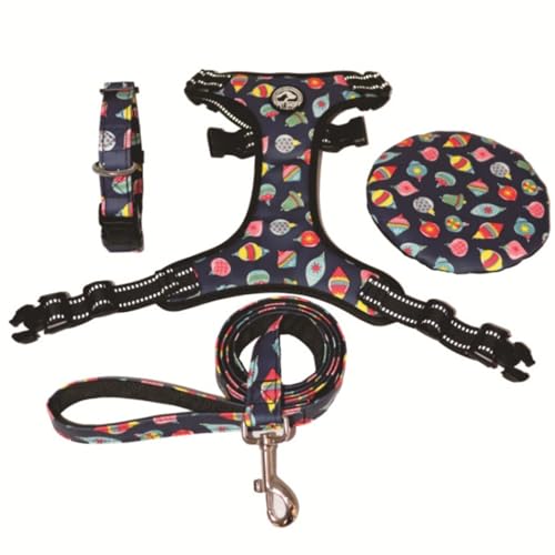OLACD 4-teiliges Trainingsgeschirr-Set, verstellbares Halsband, Welpen, modische Leine, tragbar, kreativ, ausbruchsicher, Haustier-Set OLACD 4-teiliges Trainingsgeschirr-Set, verstellbares Halsband, Welpen, modische Leine, tragbar, kreativ, ausbruchsicher, Haustier-Set von OLACD