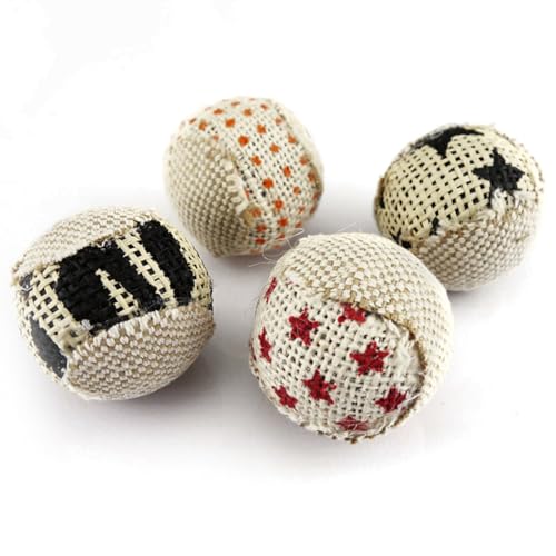 OLACD 4 x Katzenspielzeug aus Segeltuch, tragbar, interaktiv, lustig, Heimtraining, Spielball OLACD 4 x Katzenspielzeug aus Segeltuch, tragbar, interaktiv, lustig, Heimtraining, Spielball von OLACD