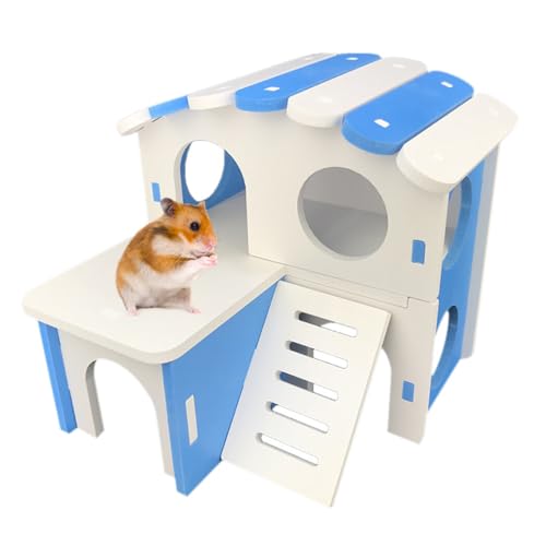 OLACD Abnehmbares Hamsterhaus aus Kunststoff, doppellagig, hitzebeständig, leicht, DIY, lustiges Tier, kleines Versteck für Übungen, Schlafen OLACD Abnehmbares Hamsterhaus aus Kunststoff, doppellagig, hitzebeständig, leicht, DIY, lustiges Tier, kleines Versteck für Übungen, Schlafen von OLACD