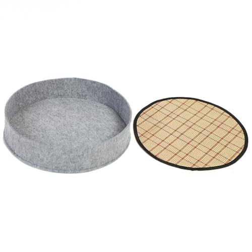 OLACD Atmungsaktives rundes Haustier-Schlafbett mit dekorativer waschbarer Sommermatte für Katzen OLACD Atmungsaktives rundes Haustier-Schlafbett mit dekorativer waschbarer Sommermatte für Katzen von OLACD