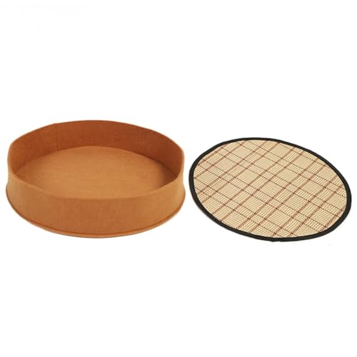 OLACD Atmungsaktives rundes Katzenbett mit Sommermatte, waschbares dekoratives Haustiernest zum Schlafen OLACD Atmungsaktives rundes Katzenbett mit Sommermatte, waschbares dekoratives Haustiernest zum Schlafen von OLACD
