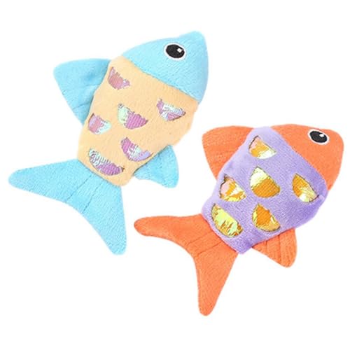 OLACD Entzückendes Plüsch-Katzenminze-Spielzeug-Set: 2-teiliges interaktives Knisterfisch-Design, leichtes Kauspielzeug für lustige Heimunterhaltung, gefüllter Beißplüsch + OLACD Entzückendes Plüsch-Katzenminze-Spielzeug-Set: 2-teiliges interaktives Knisterfisch-Design, leichtes Kauspielzeug für lustige Heimunterhaltung, gefüllter Beißplüsch + von OLACD