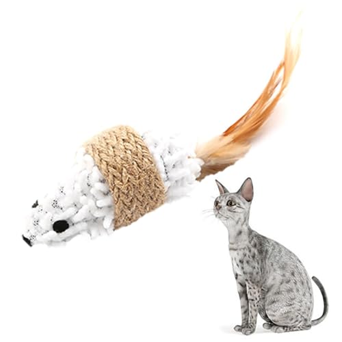 OLACD Feathered Kitten Dangle Mouse Toy and Ball Set, Interactive Cat Teaser Toy with Plush Material for Pets von OLACD
