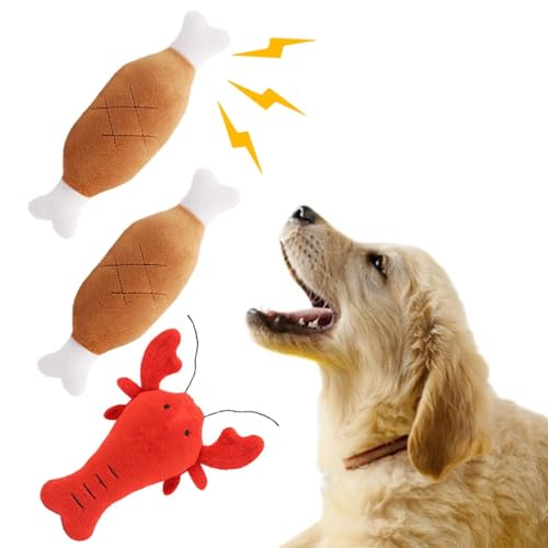 OLACD Flauschiges Cartoon-Plüsch-Hundespielzeug, quietschend, weich, niedlich, interaktives Kauspielzeug für Katzen, 3 Stück OLACD Flauschiges Cartoon-Plüsch-Hundespielzeug, quietschend, weich, niedlich, interaktives Kauspielzeug für Katzen, 3 Stück von OLACD