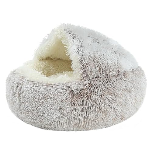 OLACD Flauschiges Katzenbett, halbgeschlossen, beruhigend, weich, schlafend, beruhigend, Plüsch-Hundebett für den Innenbereich OLACD Flauschiges Katzenbett, halbgeschlossen, beruhigend, weich, schlafend, beruhigend, Plüsch-Hundebett für den Innenbereich von OLACD