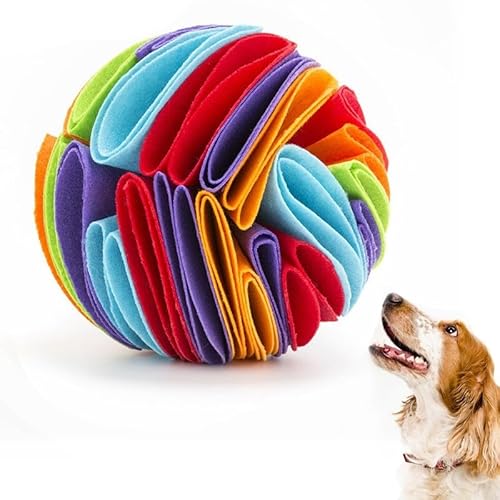 OLACD Füttern Schnüffeln Hund Leckerli Ball Puzzle Spielzeug Interaktiver Hund Nasenarbeit Ball Filz Futterspender Hundespielzeug von OLACD