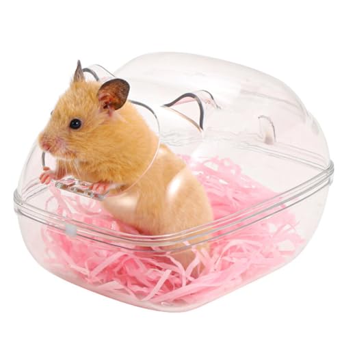 OLACD Hamster-Badezimmerbox aus Kunststoff, transparent, Mini-Zwerg-Eckbadehaus, Toilette für Kleintiere mit abnehmbarem Design von OLACD