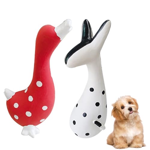 OLACD Haustier-Kauspielzeug für Welpen: leichtes 2er-Pack, weiches quietschendes Hundespielzeug, waschbar, niedliche Tierdesigns für Indoor-Spaß und Zahngesundheit von OLACD