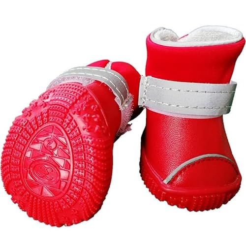 OLACD Haustier-Schühchen, atmungsaktiv, 4 Stück, sicher, wasserdicht, enganliegend, für Welpen, Winterschuhe von OLACD