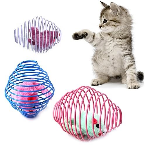 OLACD Haustierspielzeug Maus Plüsch Realistische Interaktive Ratte Stahl Flexibel Spaß Elastisch Beißspielzeug für Katzen von OLACD