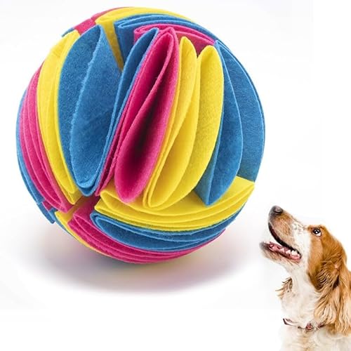 OLACD Hunde-Puzzle-Spielzeug, Leckerli-Ball, interaktiver Filz-Spender-Schnüffelball für Nasenarbeit, Fütterungshunde, Schnüffelspielzeug von OLACD
