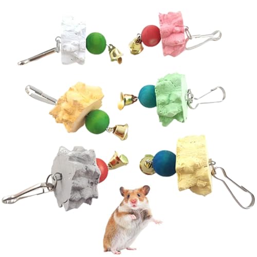 OLACD Interaktive Kaublöcke für Vögel und kleine Haustiere – buntes 5-teiliges Lavastein-Spielzeug-Set für Sittiche, Kaninchen, Rennmäuse und mehr OLACD Interaktive Kaublöcke für Vögel und kleine Haustiere – buntes 5-teiliges Lavastein-Spielzeug-Set für Sittiche, Kaninchen, Rennmäuse und mehr von OLACD