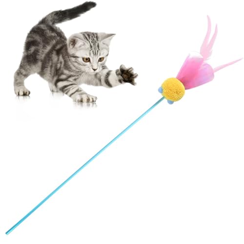 OLACD Interaktiver Kätzchen-Zauberstab, Katzenspiel mit Plüsch-Bommel, glänzendem Acryl-Griff und neuartiger Klang-Kunstfeder OLACD Interaktiver Kätzchen-Zauberstab, Katzenspiel mit Plüsch-Bommel, glänzendem Acryl-Griff und neuartiger Klang-Kunstfeder von OLACD
