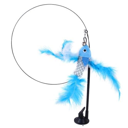 OLACD Interaktiver Teaser Pet Wand Spielzeug - Langer Kätzchenstab mit Saugnapf und Kunstfeder Katzenspielzeug OLACD Interaktiver Teaser Pet Wand Spielzeug - Langer Kätzchenstab mit Saugnapf und Kunstfeder Katzenspielzeug von OLACD
