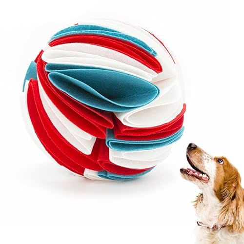 OLACD Interaktives Hunde-Puzzle-Spielzeug, Filz Schnüffelnasenarbeit Ball mit Futterspender Fähigkeiten, Leckerli und Fütterungsspiel für Hunde OLACD Interaktives Hunde-Puzzle-Spielzeug, Filz Schnüffelnasenarbeit Ball mit Futterspender Fähigkeiten, Leckerli und Fütterungsspiel für Hunde von OLACD