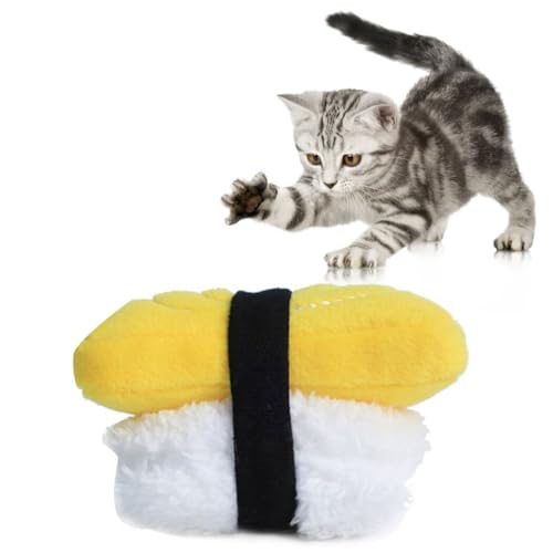 OLACD Interaktives Kätzchen-Spiel-Jagdspielzeug, Plüsch-Katzenminze-Plüschtier, Katzenkauen, tragbares lustiges Spielzeug, Sushi-Kätzchen, wiederverwendbares Spielzeug OLACD Interaktives Kätzchen-Spiel-Jagdspielzeug, Plüsch-Katzenminze-Plüschtier, Katzenkauen, tragbares lustiges Spielzeug, Sushi-Kätzchen, wiederverwendbares Spielzeug von OLACD