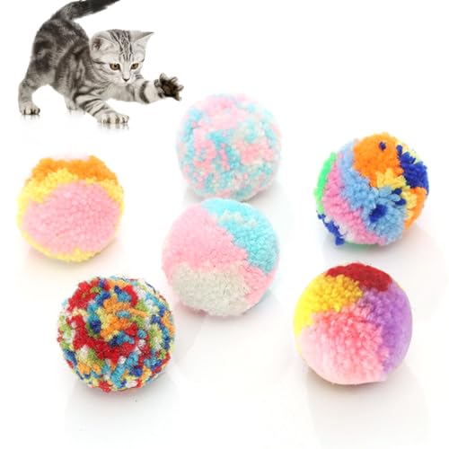 OLACD Kätzchen-Kauball-Set, klein, bunt, weich, interaktiv, sicher, für drinnen und draußen, für Urlaub, Reisen, 6 Stück OLACD Kätzchen-Kauball-Set, klein, bunt, weich, interaktiv, sicher, für drinnen und draußen, für Urlaub, Reisen, 6 Stück von OLACD