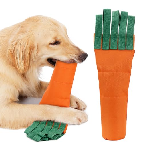OLACD Karotten-Kauspielzeug für Hunde: niedliches, weiches, tragbares und interaktives Haustierspielzeug für Outdoor-Spaß, kommt in Tierform mit Platz für Snacks von OLACD