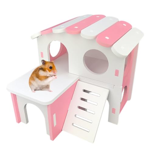 OLACD Leichtes Hamsterhaus aus Kunststoff, lustig, abnehmbar, doppellagig, hitzebeständig, schlafend, Kleintiere von OLACD