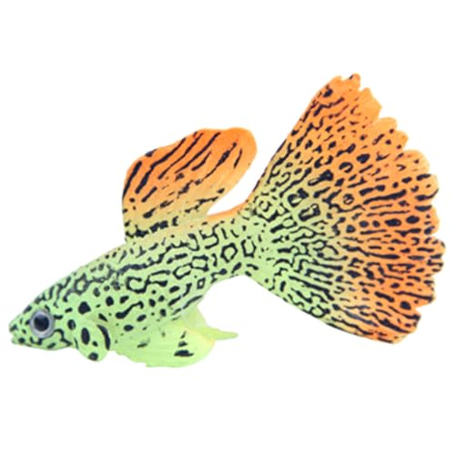 OLACD Leuchtende Silikon-Fisch-Ornamente, realistisch, klein, lebensecht leuchtend, künstlich, stimuliert, lebensechte Dekoration von OLACD