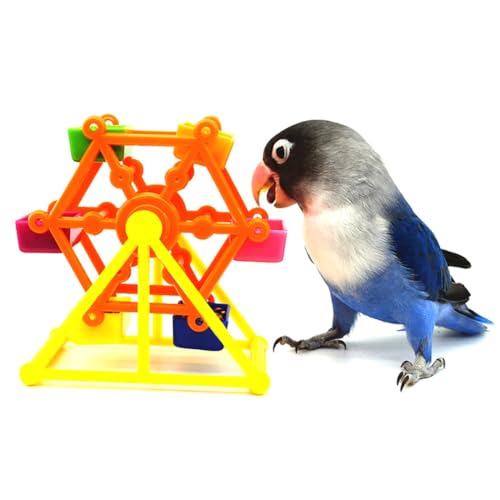 OLACD Lustiges, interaktives drehbares Rad: Papageien-Futterstation, Spielzeug, Training, Kunststoff, Vogel von OLACD